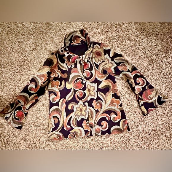 Michael Tyler Collection Patterned Button-Front Women's Jacket - Multicolor - Picture 9 of 13